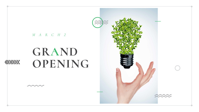 Template di design Eco Light Bulb with Leaves FB event cover