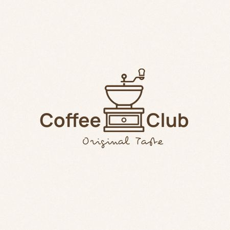Platilla de diseño Cafe Ad with Coffee Grinder Logo