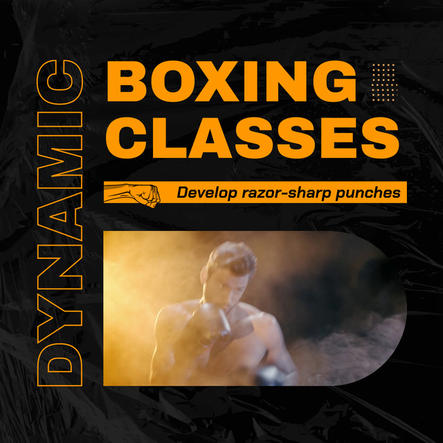 Professional Boxing Classes Offer At Reduced Price Animated Post tervezősablon