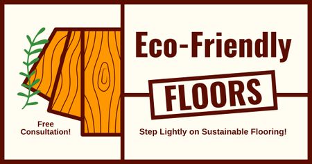 Ontwerpsjabloon van Facebook AD van Eco-bewuste vloerserviceaanbieding met gratis advies