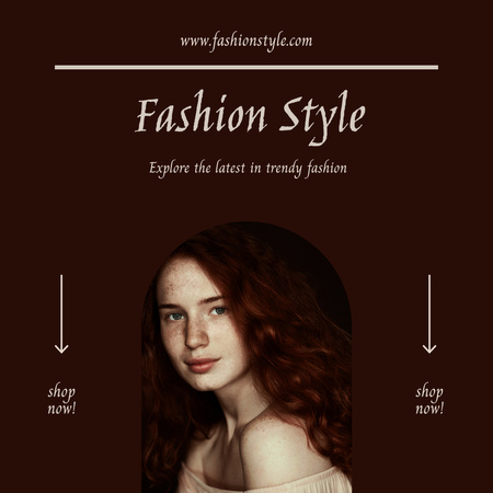 Special Discount on Fashion with Tender Young Woman Instagram Design Template