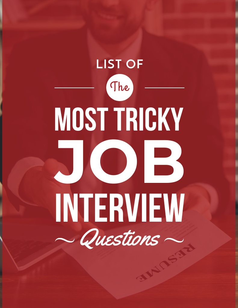 Job Interview Tricks with Man in Suit on Red Flyer 8.5x11in Tasarım Şablonu