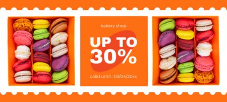 Macarons Discount Voucher Coupon 3.75x8.25in Design Template