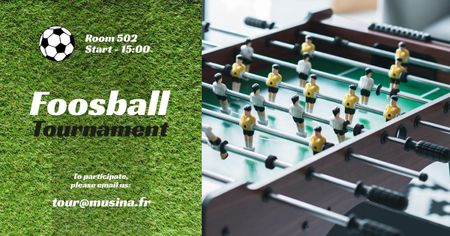 Foosball Tournament Announcement Facebook AD Modelo de Design