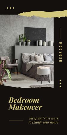 Cozy interior for Bedroom Makeover Graphic Design Template