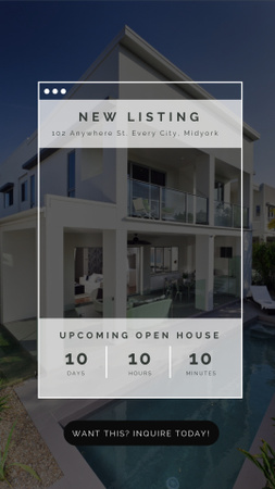 Upcoming Open House Announcement Instagram Video Story Design Template