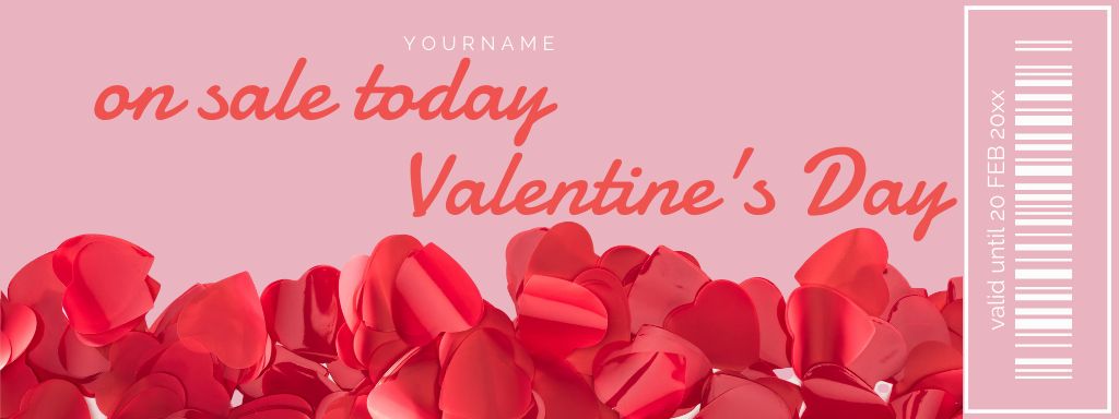 Ontwerpsjabloon van Coupon van Offer Discount Voucher for Valentine's Day