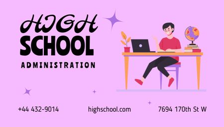 High School Administration Business Card US Design Template