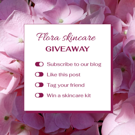 Skincare Giveaway with Tender Pink Petals Animated Post Modelo de Design