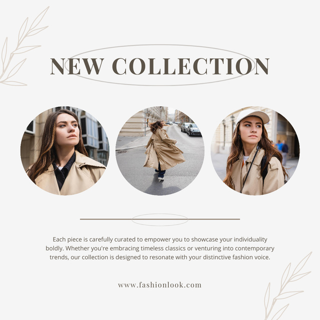 Template di design New Fashion Collection with Stylish Women in City Instagram