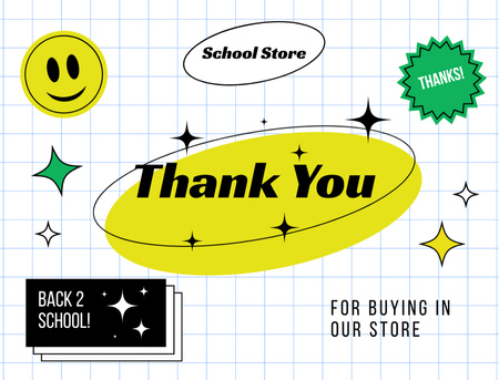 Back to School Announcement Thank You Card 4.2x5.5in Design Template