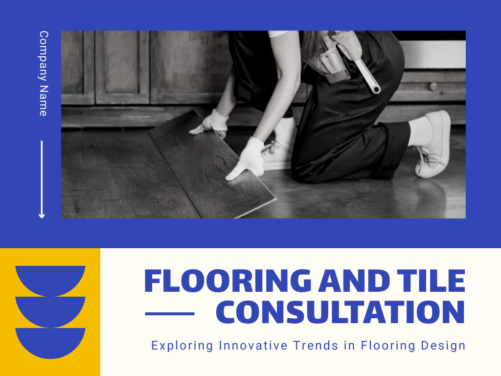 Flooring & Tile Consultation Services Announcement Presentation Modelo de Design