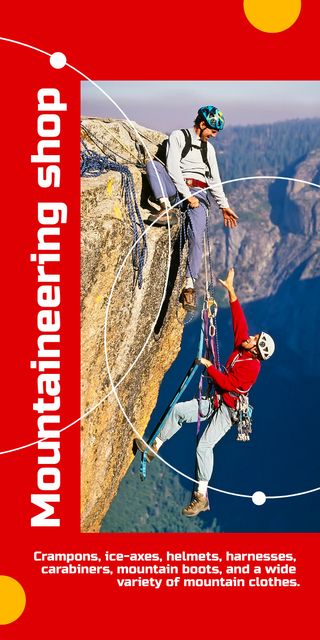 Climbers on Mountain Graphic Design Template