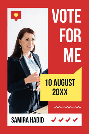 Woman in Formal Suit at Elections Pinterest Design Template
