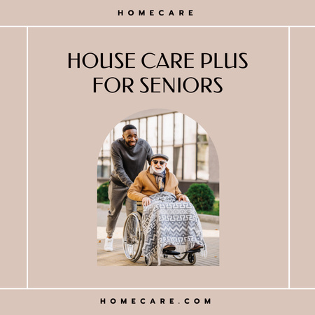 Ontwerpsjabloon van Instagram van Ondersteunende huiszorg bieden aan senioren in het beige
