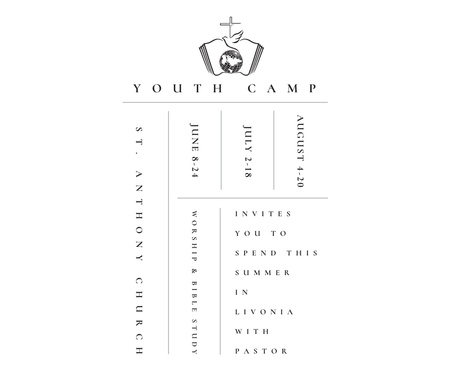 Youth religion camp Promotion in white Facebook Design Template