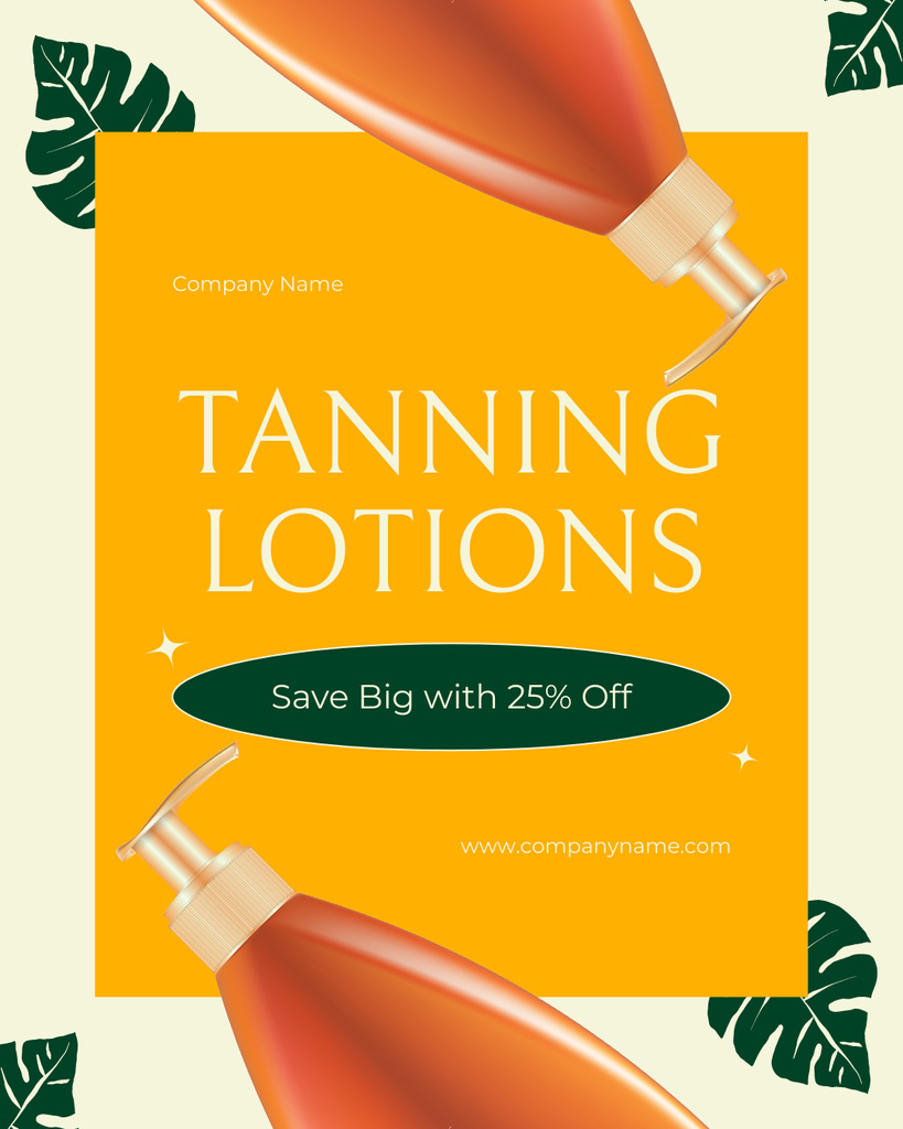 Big Discount on Tanning Lotion Instagram Post Verticalデザインテンプレート