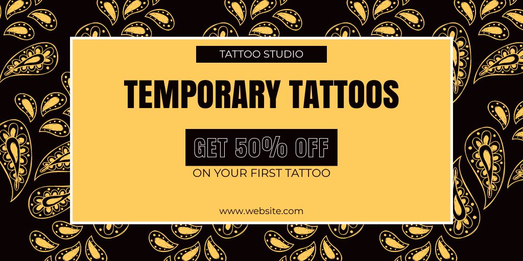Modèle de visuel Temporary Tattoos From Studio With Discount - Twitter