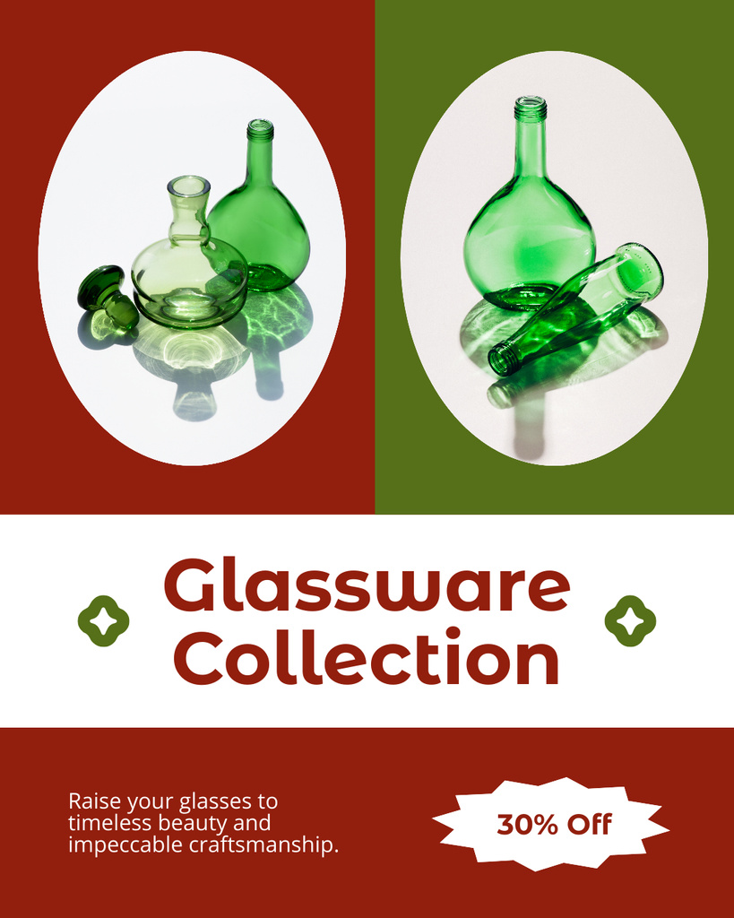 Colorized Glassware Collection At Reduced Price Instagram Post Vertical Modelo de Design