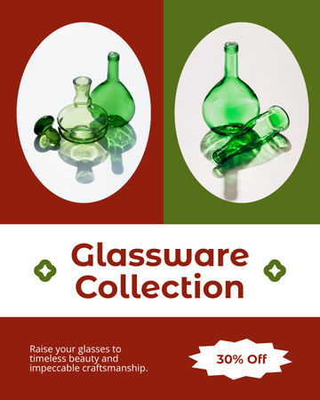 Coleta de vidros coloridos a preço reduzido Instagram Post Vertical Modelo de Design
