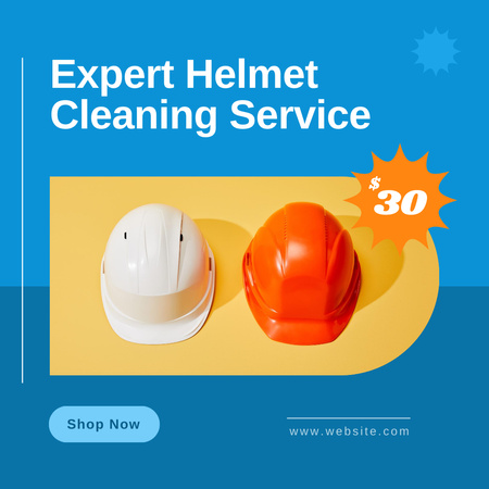 Helmet Cleaning Service Promotion Instagram Design Template