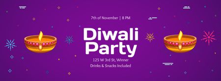Happy Diwali Party celebration Facebook cover Design Template