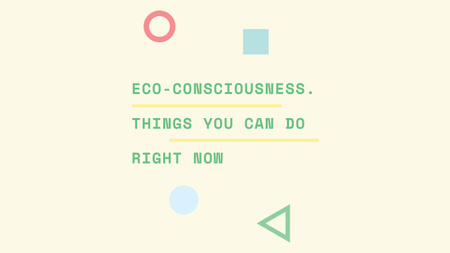 Eco-Consciousness-konsepti geometrisillä värimuodoilla Youtube Design Template