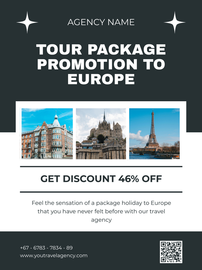 Promotion of Tour to Europe Poster USデザインテンプレート