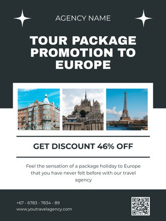 Promotion of Tour to Europe Poster US Design Template