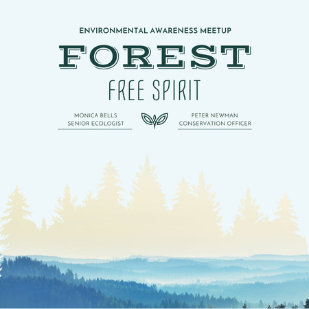 οικολογική πρόσκληση εκδήλωσης με θέα στο δάσος Instagram AD Πρότυπο σχεδίασης