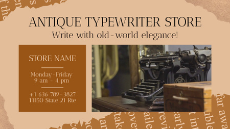 Captivating Slogan And Antique Typewriter Store Promotion Full HD video Design Template