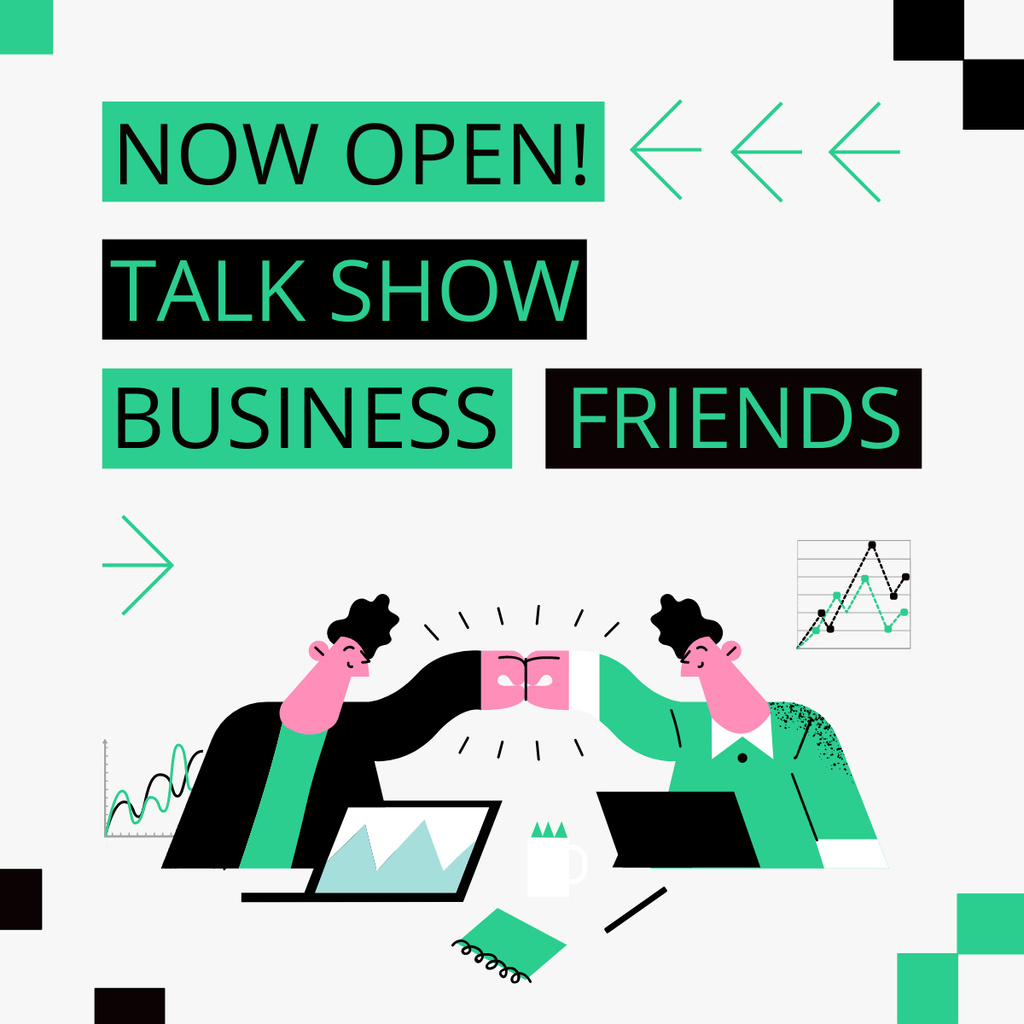Modèle de visuel Business Talk Show - LinkedIn post