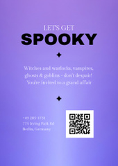 Halloween Party Ad with Silver Skull