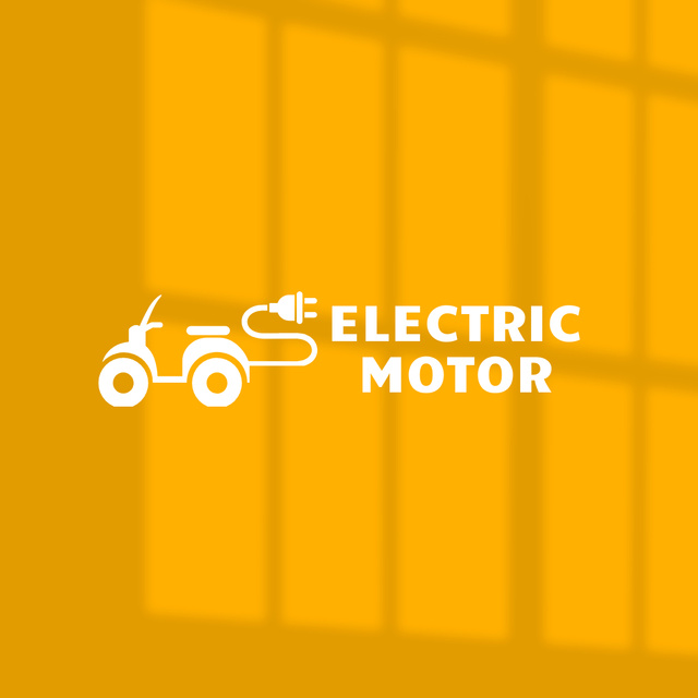 Emblem with Electric Transport in Yellow Logo 1080x1080px tervezősablon