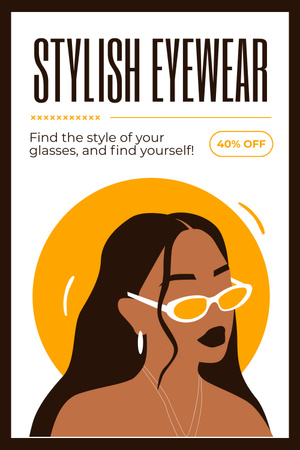 Ανακοίνωση πώλησης δυνατών γυαλιών ηλίου για κάθε περίσταση Pinterest Πρότυπο σχεδίασης