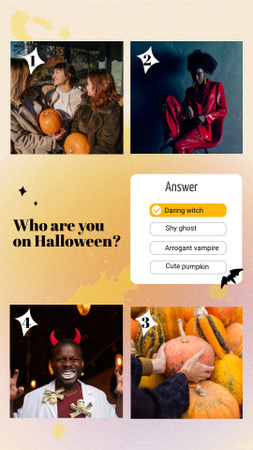 Funny Halloween Inspiration with People in Costumes Instagram Story Design Template