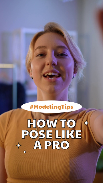 Designvorlage Modeling Tips For Posing Like a Professional für TikTok Video