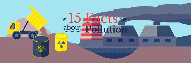 15 facts about pollution banner Twitterデザインテンプレート