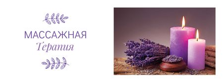 Massage Therapy Services with Purple Candles Facebook cover – шаблон для дизайна