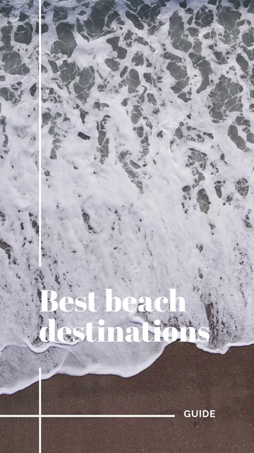 Ontwerpsjabloon van Instagram Video Story van Best Beach Destinations with ocean wave