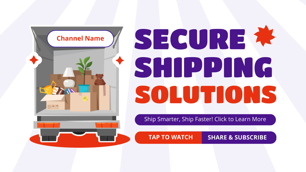 Designvorlage Secure Shipping Solutions für Youtube Thumbnail