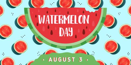 Announcement of a Summer Watermelon Day with Juicy Slice Image Design Template