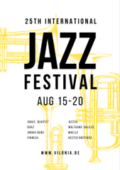 Jazz Festival Announcement with Saxophone on Yellow