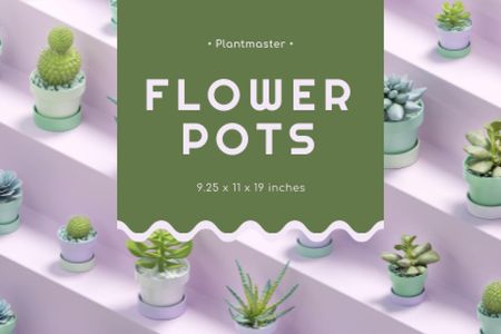Flowerpots Sale Offer Label Modelo de Design