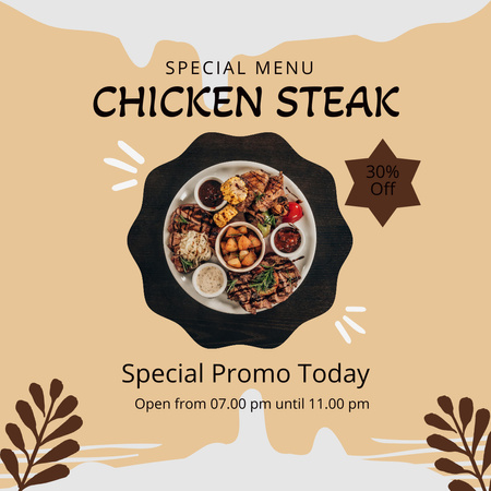 Exclusive Specials with Chicken Steak Instagram Modelo de Design
