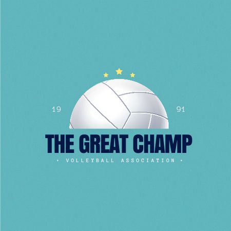 Plantilla de diseño de emblema del club deportivo de voleibol Animated Logo 