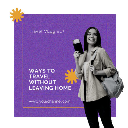 Travel Blog Promotion with Attractive Woman Instagram Design Template