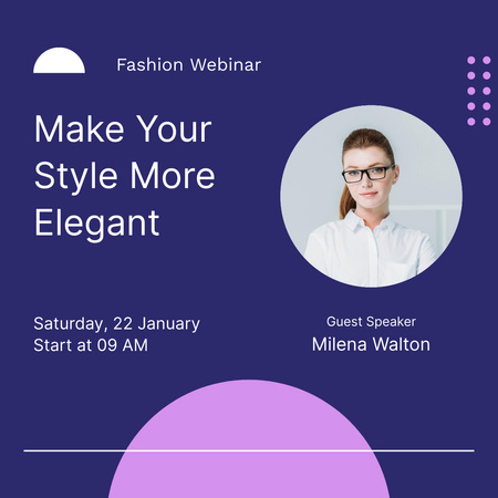 Invitation to Fashion Webinar on Creating Your Own Style Instagram Design Template