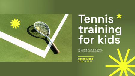 Tennis Training for Kids Full HD video tervezősablon