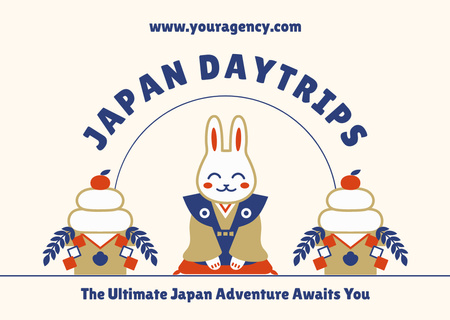 Matka Japaniin tarjous Card Design Template